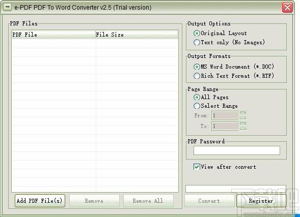 e-PDF PDF to Word converter,PDF转Word,文件转换